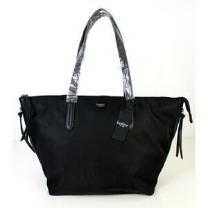 NWT Botkier BLACK NYLON PVC LEATHER ZIP TOP HANDBAG SHOPPER TOTE SHOULDER BAG *1